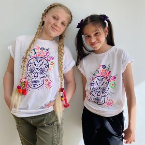 Day of the Dead Stencil T-Shirt Painting
