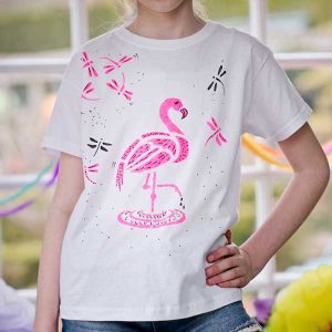 Flamingo Stencil T-Shirt Painting