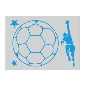Football & Goalkeeper Stencil