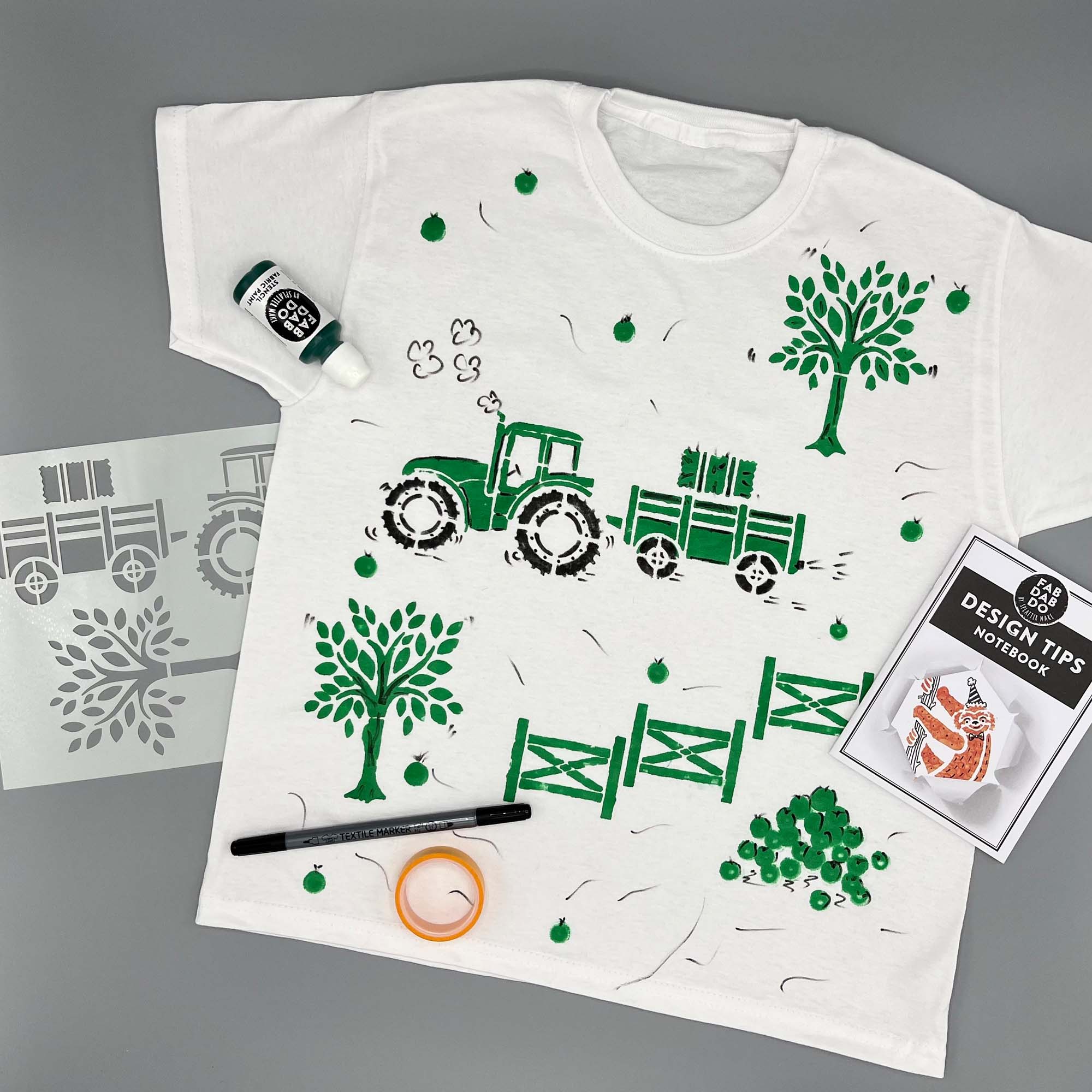 Tractor t-shirt painting stencil.