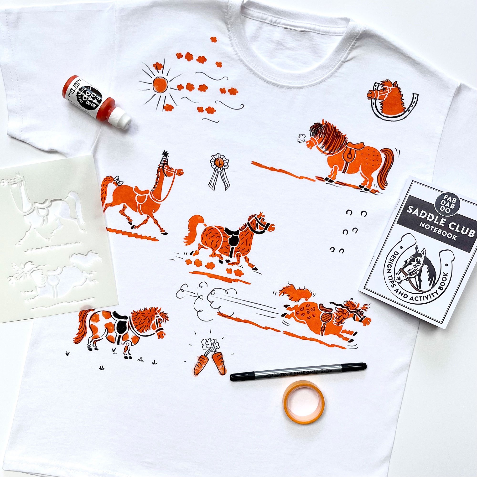 Ponies t-shirt painting stencil.