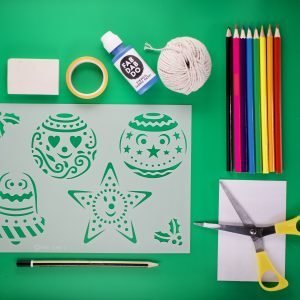 Funny Bauble Christmas Stencil