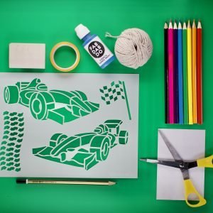 Racing Car Stencil