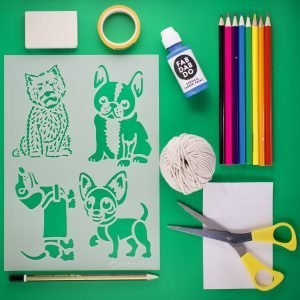 Cute Dogs Stencil