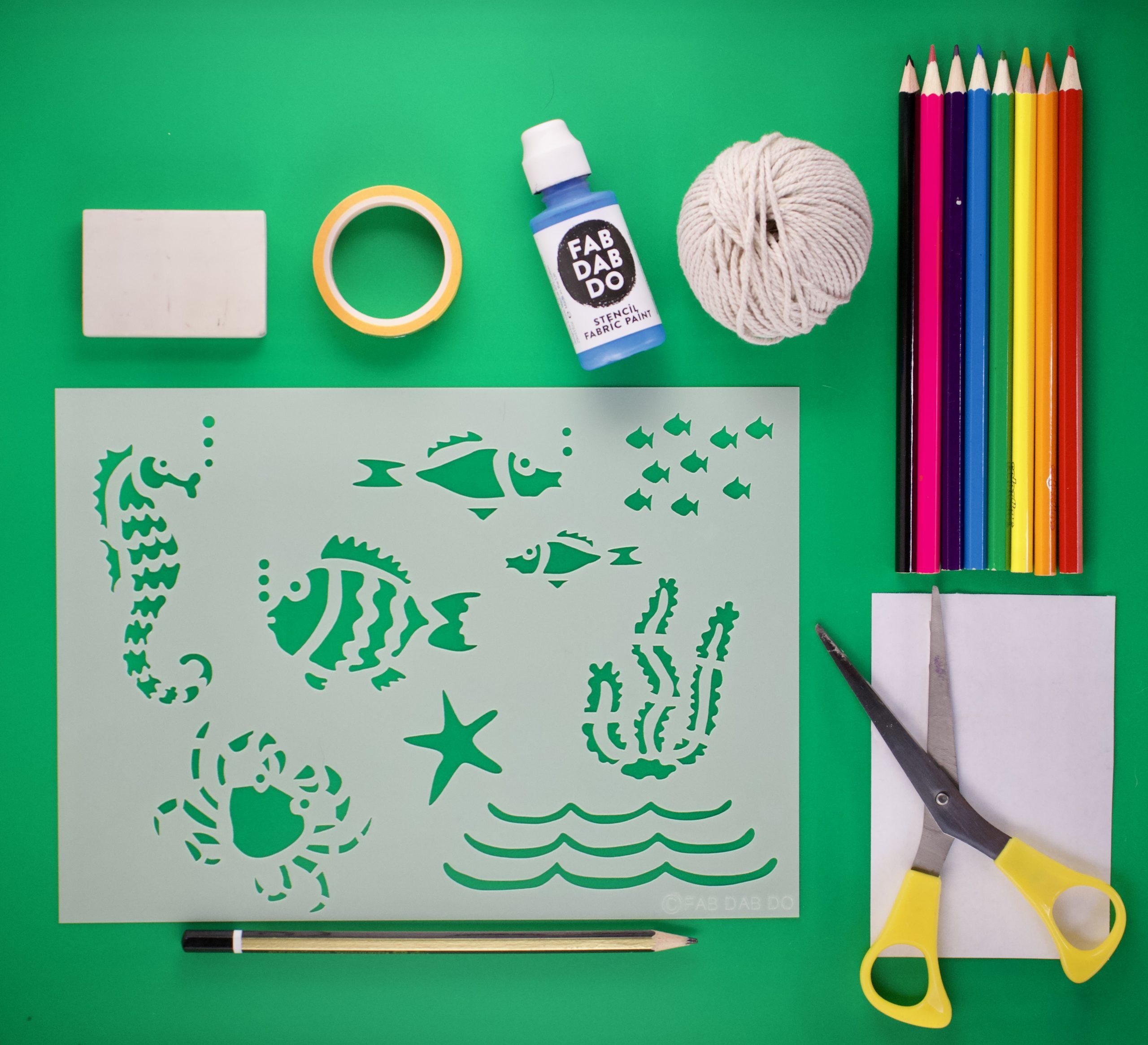 Ocean Scene Stencil