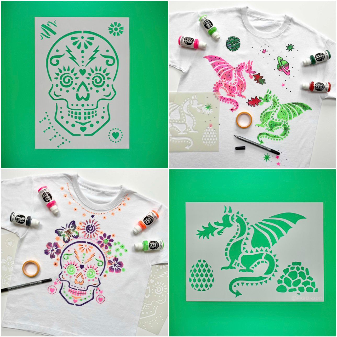 Customer Favourite Stencils T-shirt Painting Party Box - Image 13